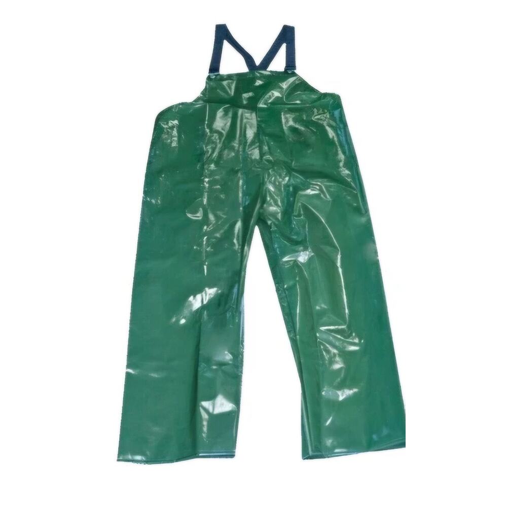 Ironwear Green Polyurethane Nylon Bib Overall No Fly Adj Suspender Rainwear XL